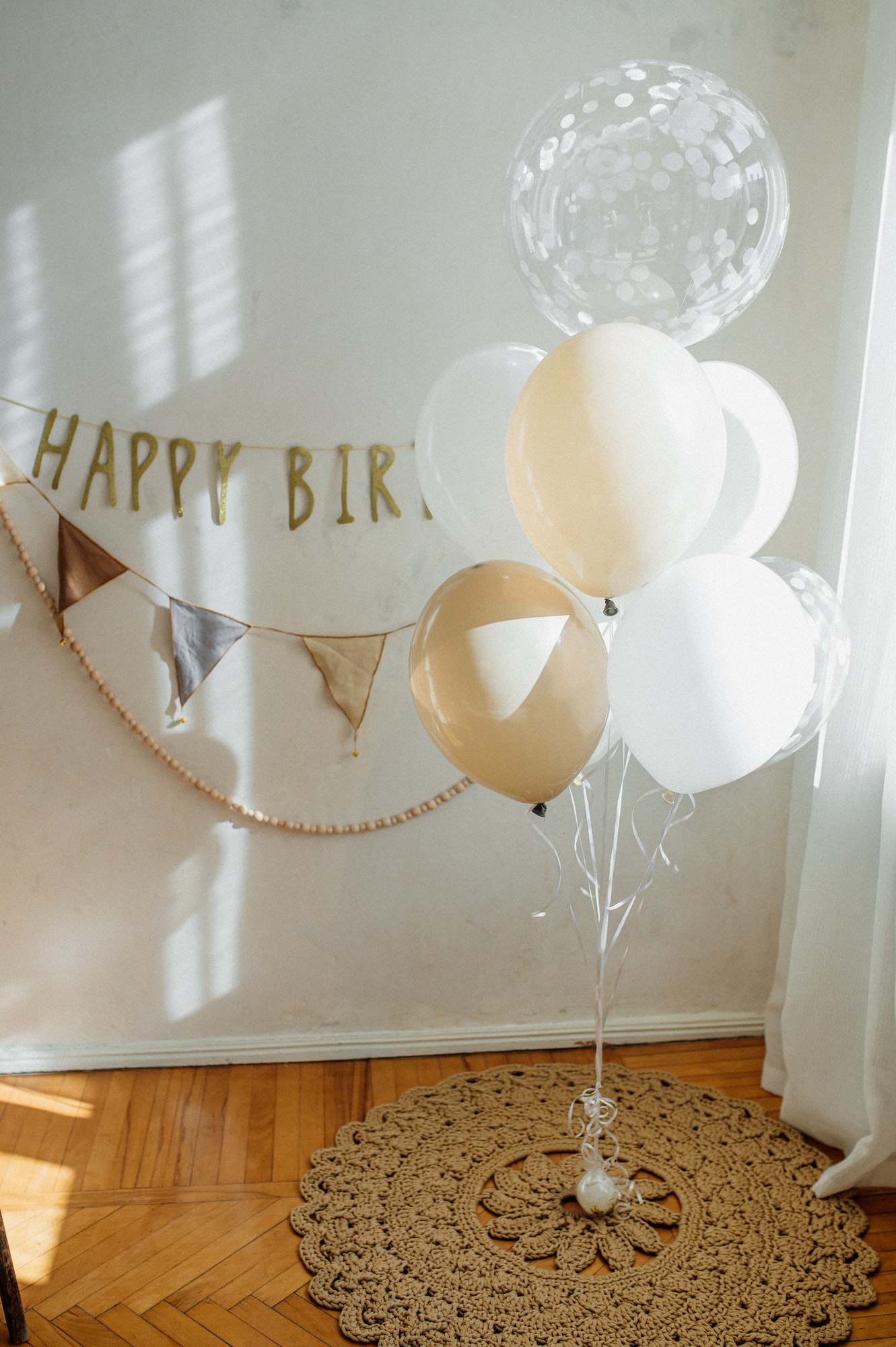 Birthday decoration of a child’s room, balloons